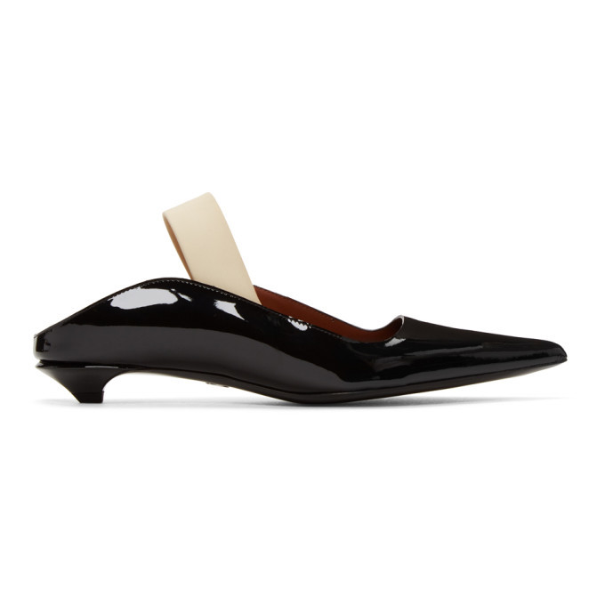 Proenza Schouler Black Patent Slingback Wave Heels Proenza Schouler