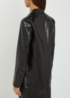 Nour Hammour Arden Leather Blazer Black