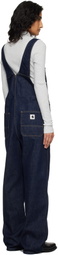 Carhartt Work In Progress Navy Bib Straight Denim Overalls