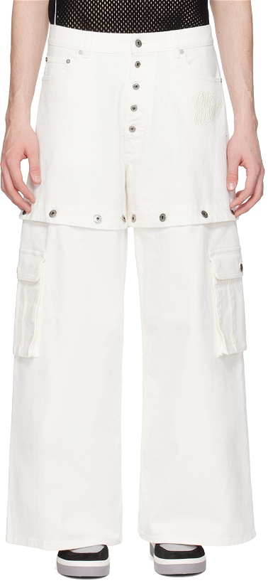 Photo: Off-White White 90's Logo Cargo Pants