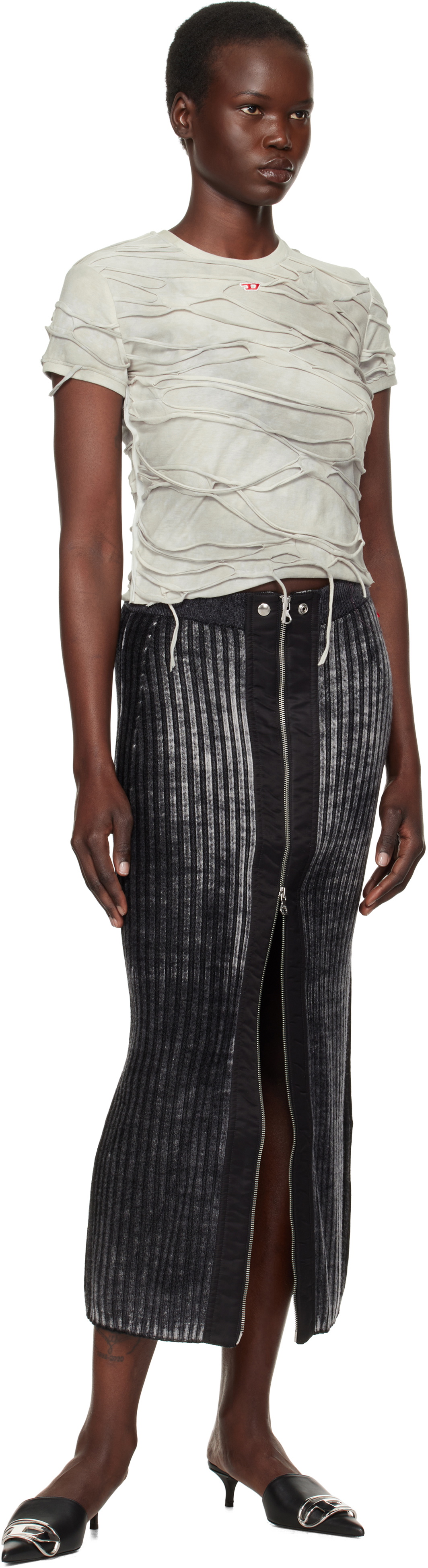 Diesel Black T-Uncutie-Long-P1 T-Shirt Diesel