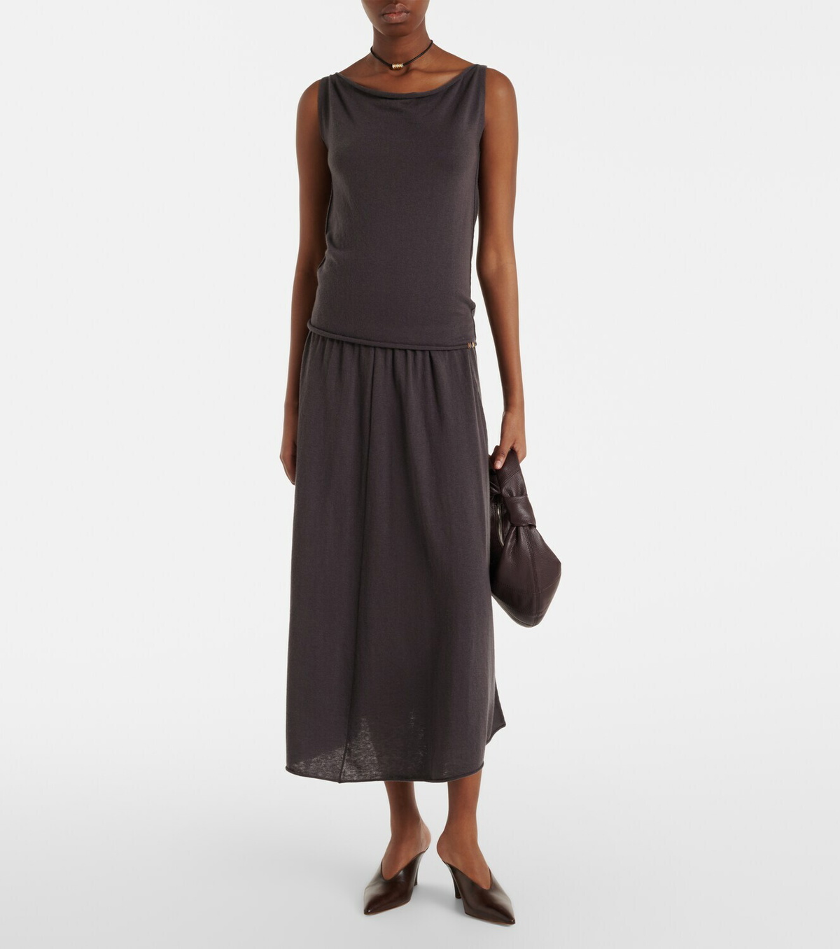 Extreme Cashmere N°470 Seduce wool and cashmere midi skirt