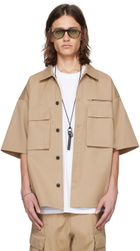 Lownn Beige Flap Pocket Shirt
