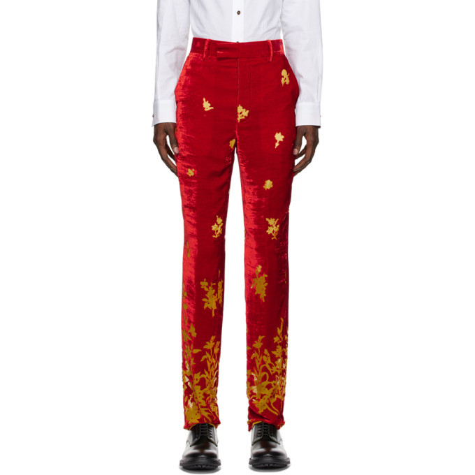 Paul Smith 50th Anniversary Red and Orange Velvet Gents Trousers