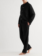 TEKLA - Organic Cotton-Flannel Pyjama Trousers - Black