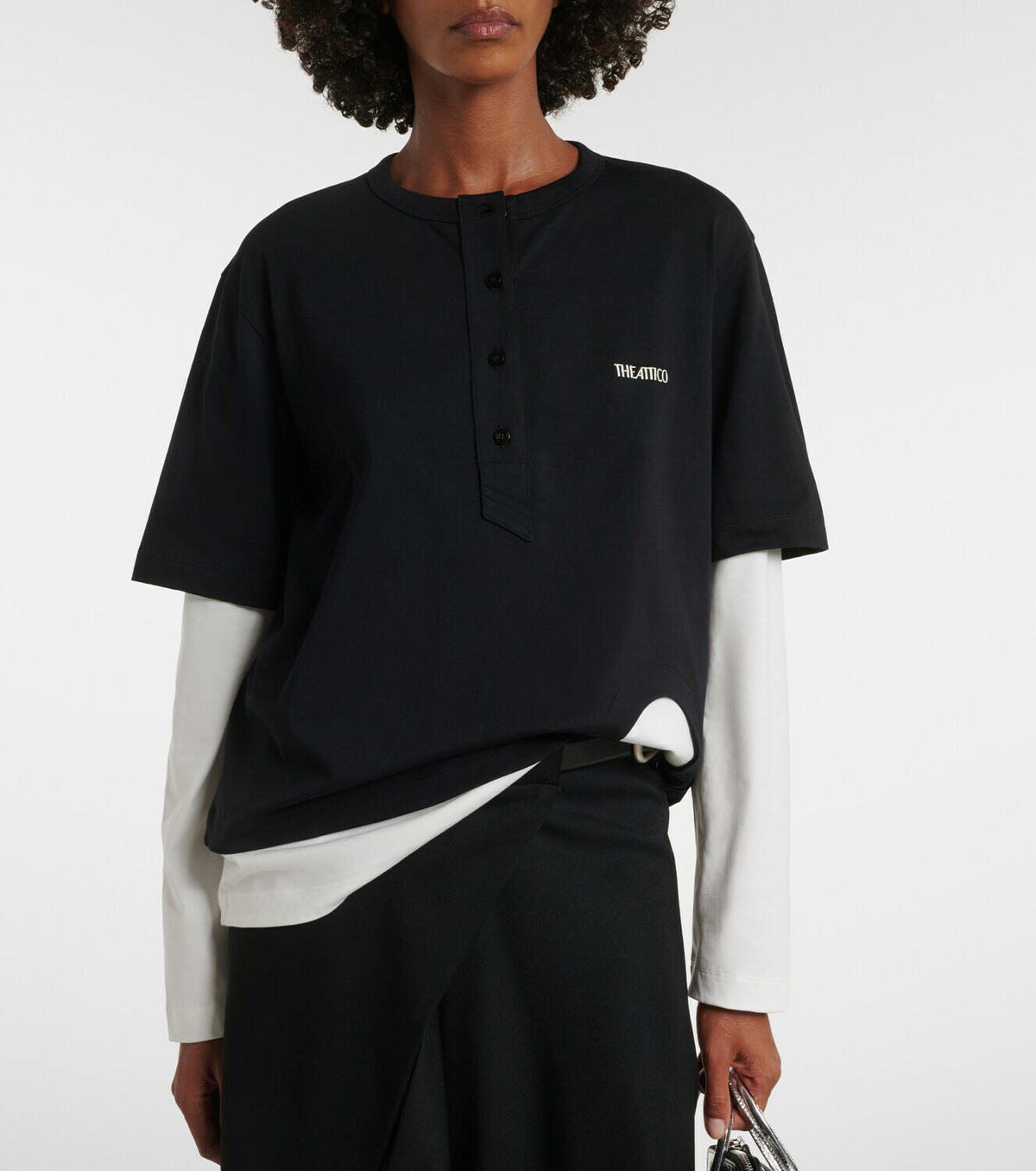 The Attico Layered cotton jersey T-shirt