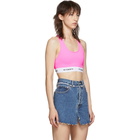 VETEMENTS Pink Logo Band Sports Bra