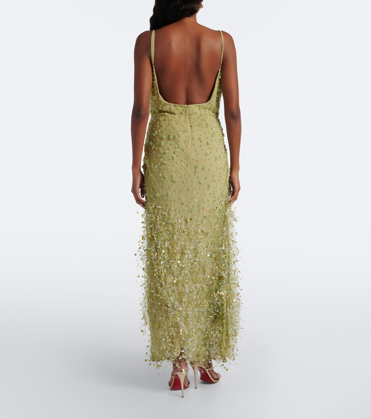 Rachel Gilbert Anika draped embellished gown