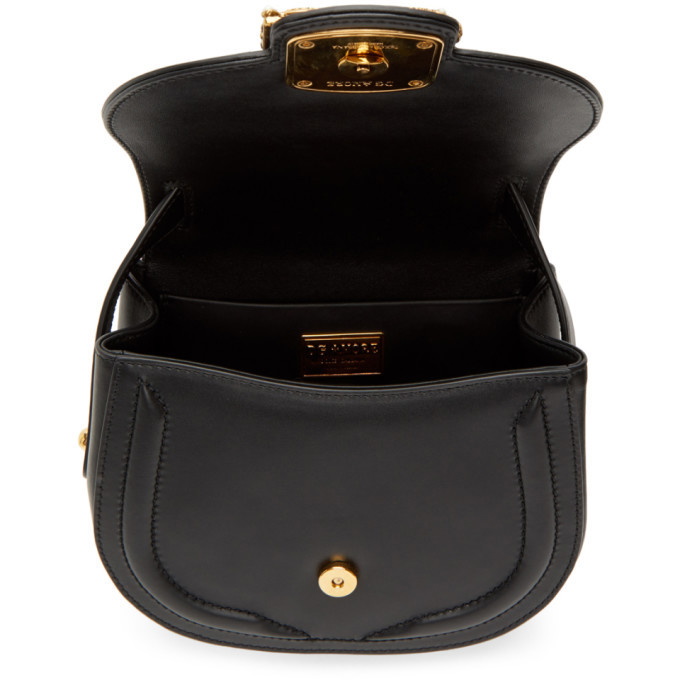 Dolce & Gabbana Small Dg Amore Bag In Calfskin in Black