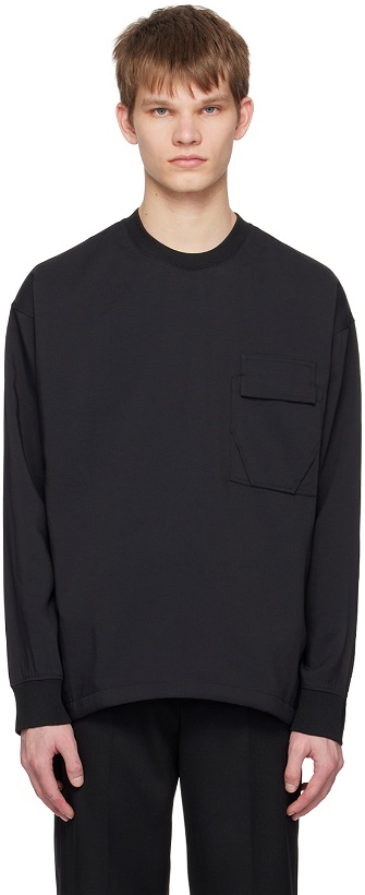 Photo: Solid Homme Black Flap Pocket Sweatshirt