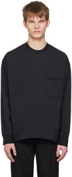 Solid Homme Black Flap Pocket Sweatshirt