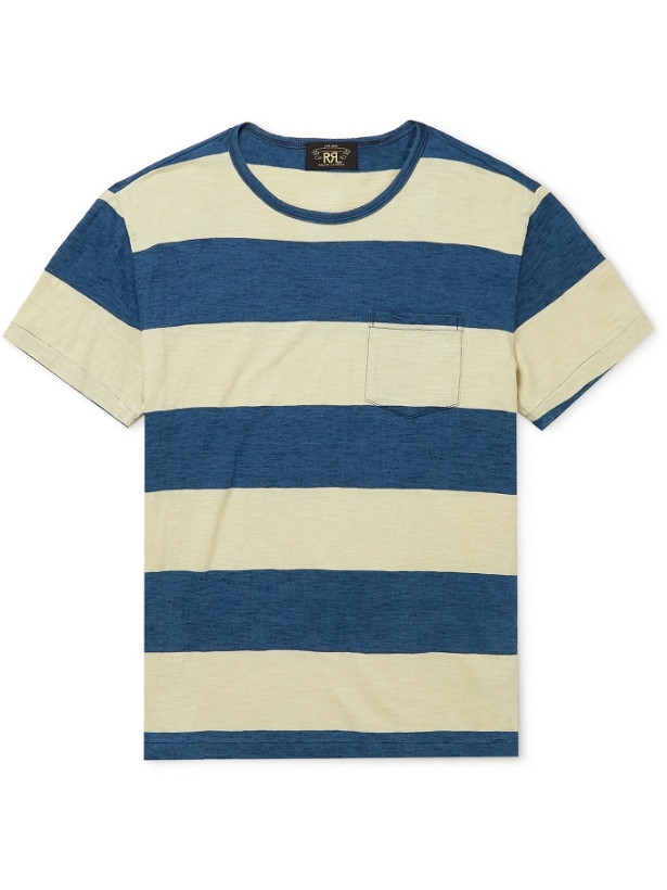 Photo: RRL - Striped Cotton T-Shirt - Blue