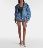 Area Crystal-embellished denim jacket