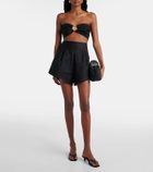 Adriana Degreas High-rise cotton-blend shorts