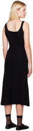 LVIR Black Asymmetric Midi Dress