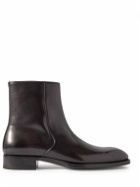 TOM FORD - Elkan Burnished-Leather Chelsea Boots - Brown