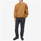 Stone Island Shadow Project Men's Cotton Fleeve Crew Neck Sweat in Tabacco