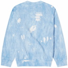 Sporty & Rich Serif Logo Tie Dye Crew Sweat in Hydrangea/White