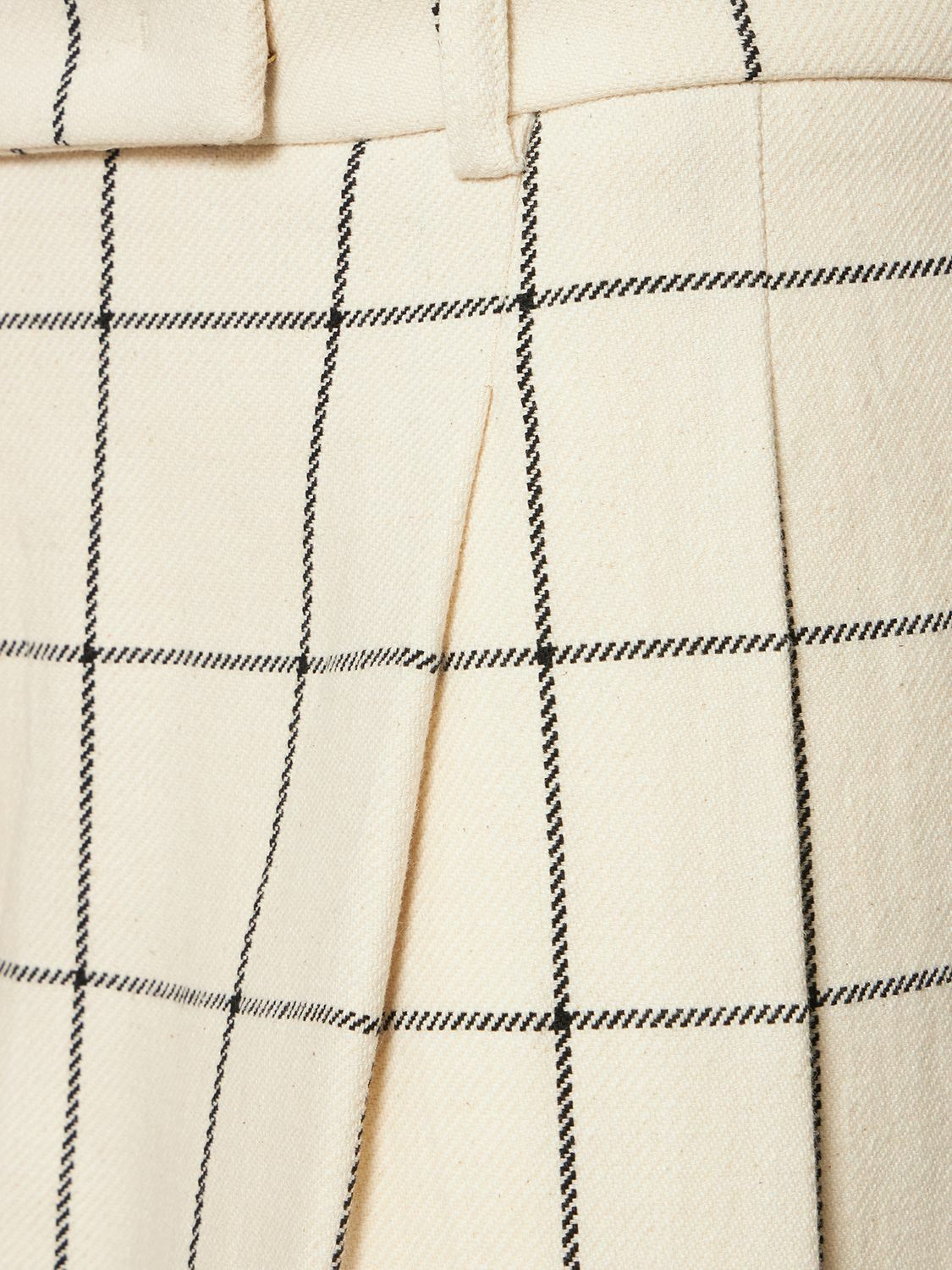 ROCHAS Macro Check Canvas Wide Pants