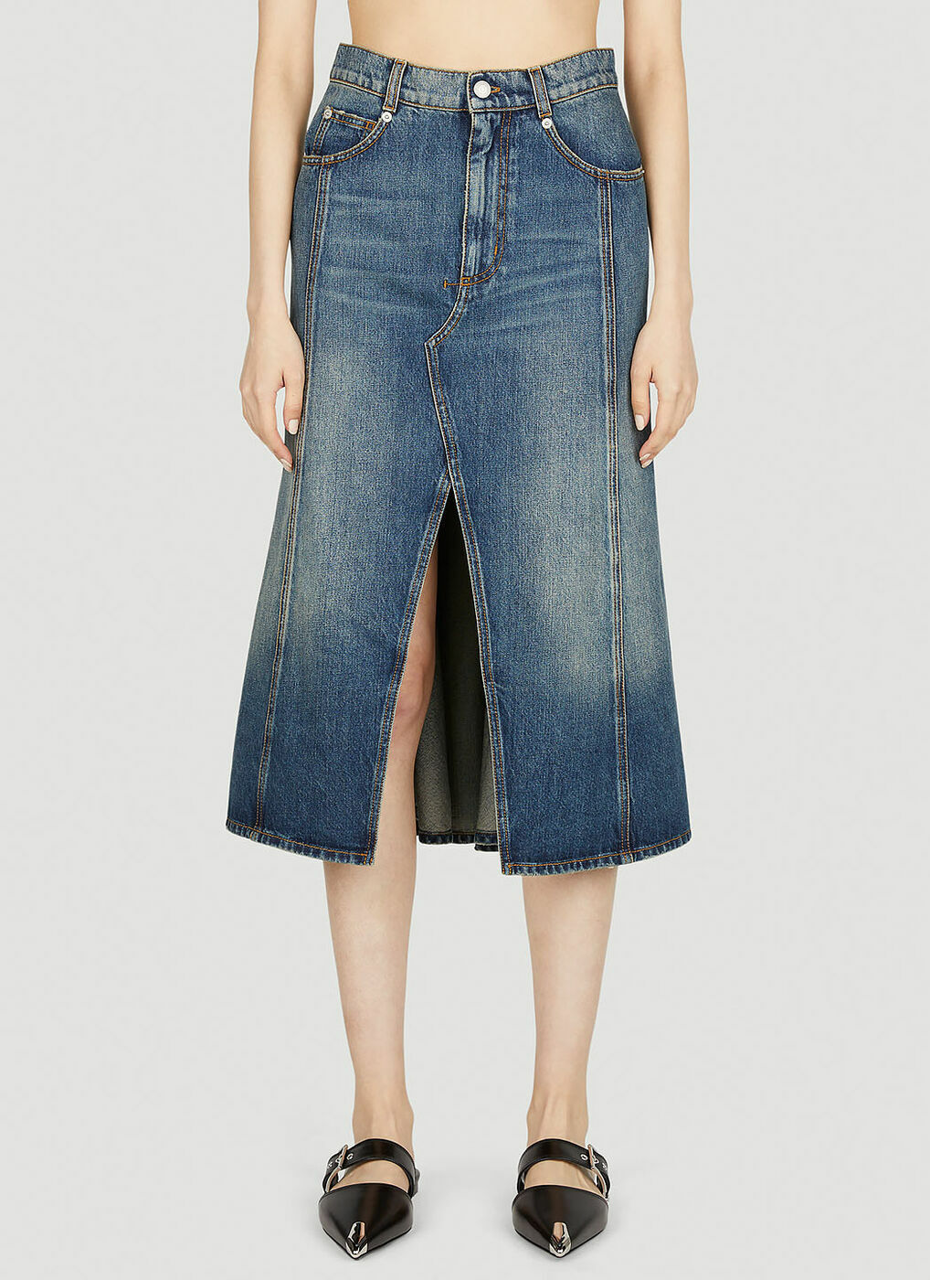 Alexander McQueen - Denim Skirt in Blue Alexander McQueen