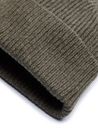 Colorful Standard Ribbed Wool Beanie - Khaki - One Size