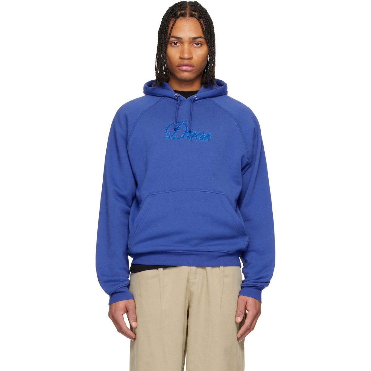 Dime Blue Cursive Hoodie