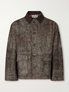 Kartik Research - Suede-Trimmed Yak and Silk-Blend Twill Jacket - Brown