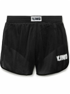 Y,IWO - Slim-Fit Logo-Print Mesh Shorts - Black