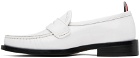 Thom Browne White Spazzolato Pleated Varsity Loafers