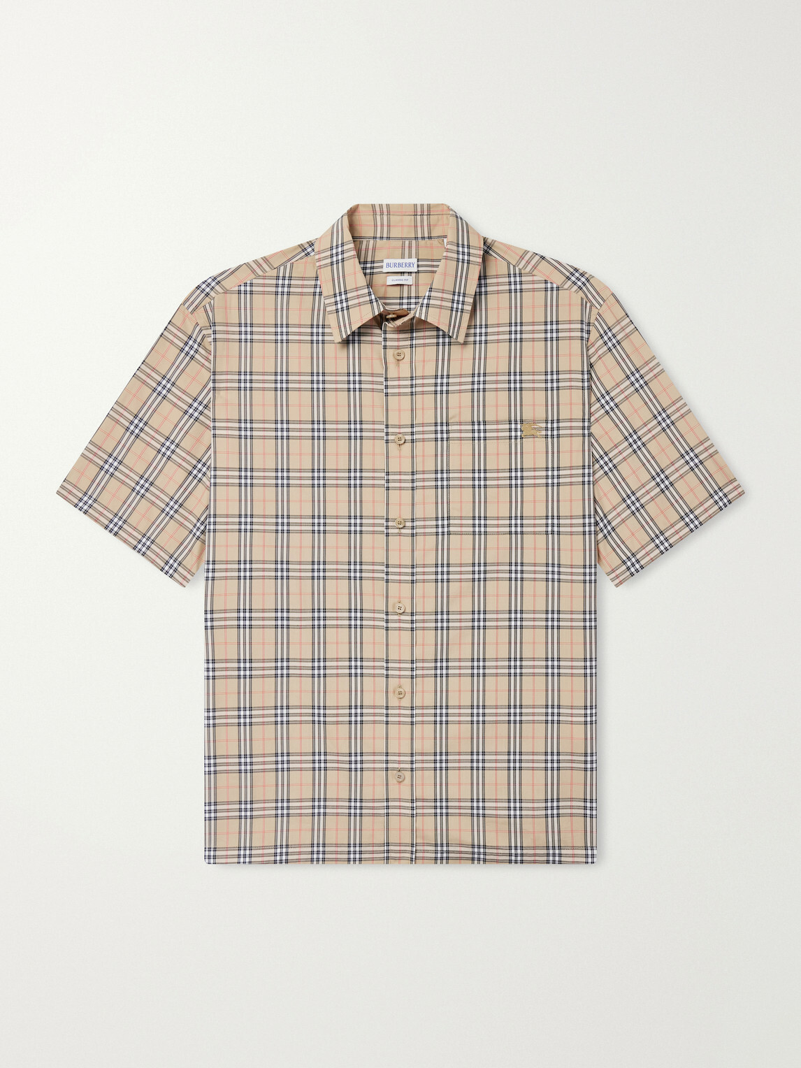 Burberry - Checked Cotton-Poplin Shirt - Neutrals