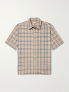 Burberry - Checked Cotton-Poplin Shirt - Neutrals