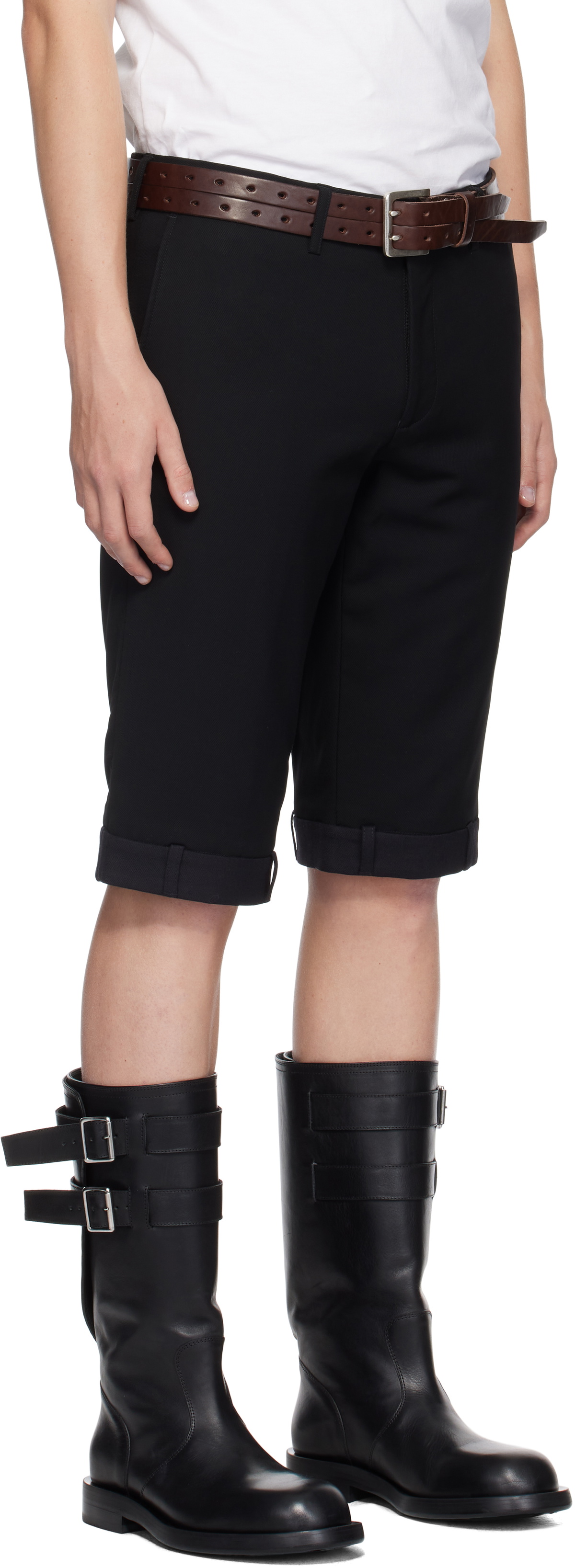 HODAKOVA Black Upside Down Trouser Shorts