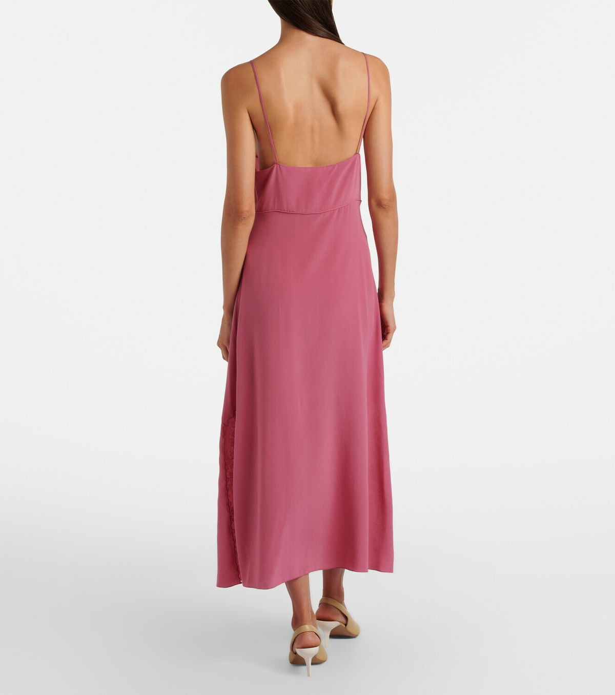 Chloé Lace-trimmed silk slip dress