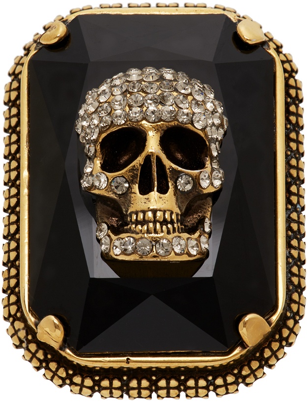 Photo: Alexander McQueen Gold Jewelled Skull Ring