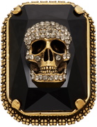 Alexander McQueen Gold Jewelled Skull Ring