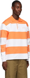 Jacquemus Orange & White 'Le Polo Rayures' Polo