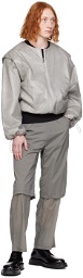 AMOMENTO Gray Semi-Sheer Trousers