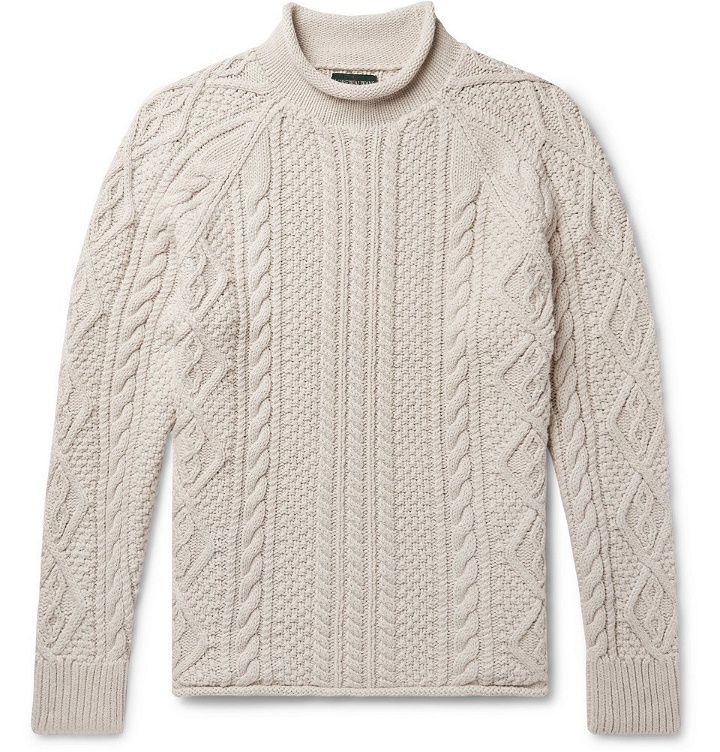 Photo: J.Crew - Cable-Knit Cotton Rollneck Sweater - Men - Cream