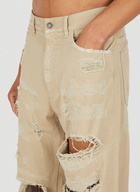 Shredded Jeans in Beige