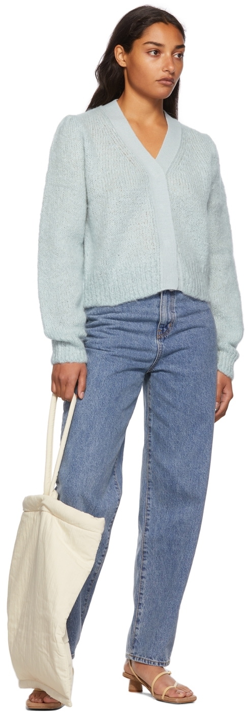 AMOMENTO Blue Mohair Grandma Cardigan AMOMENTO