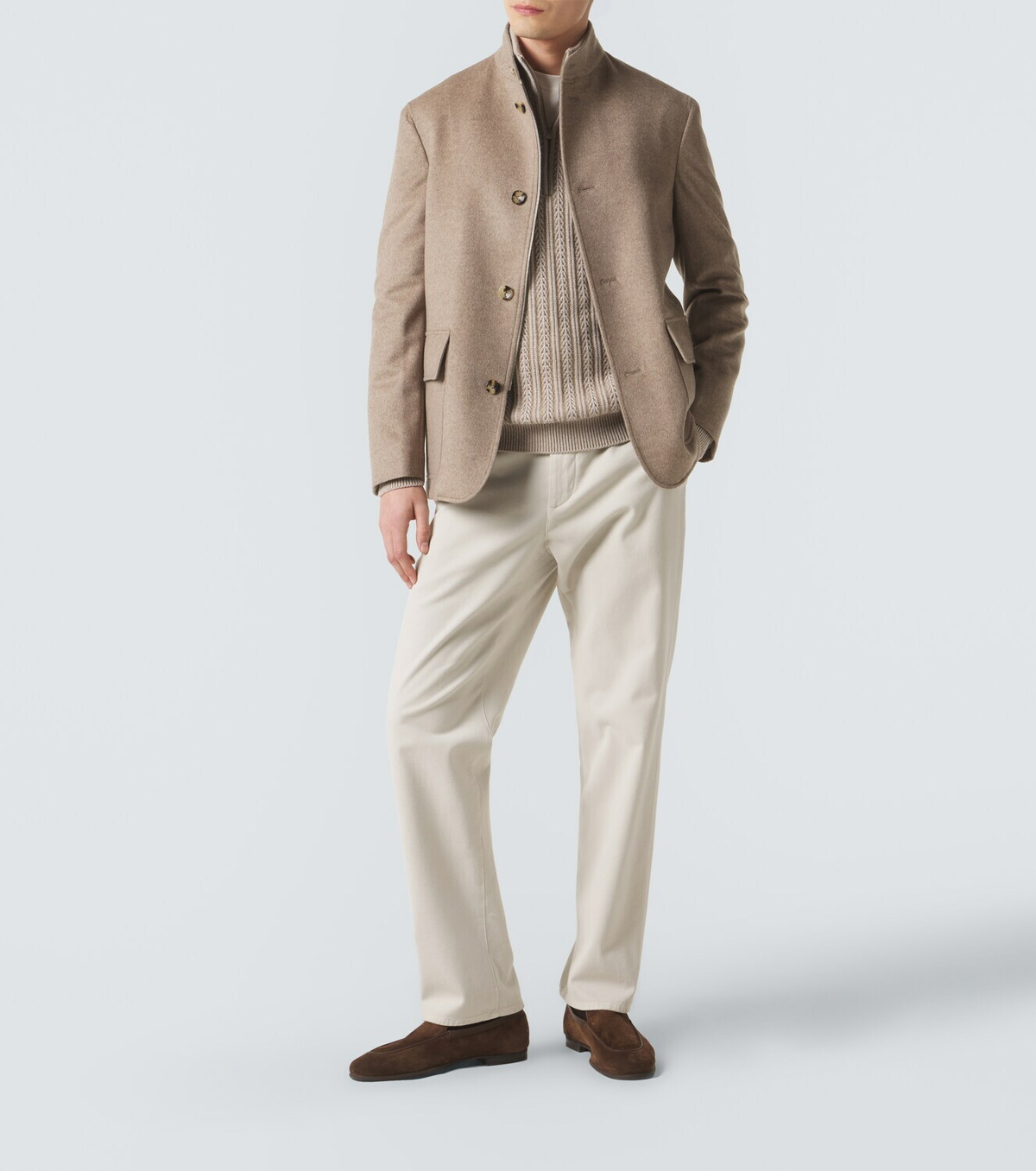 Agnona Cashmere, wool, and silk half-zip sweater