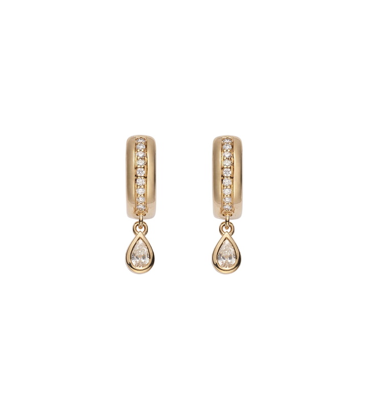Photo: Roxanne First 14kt gold hoop earrings with diamonds