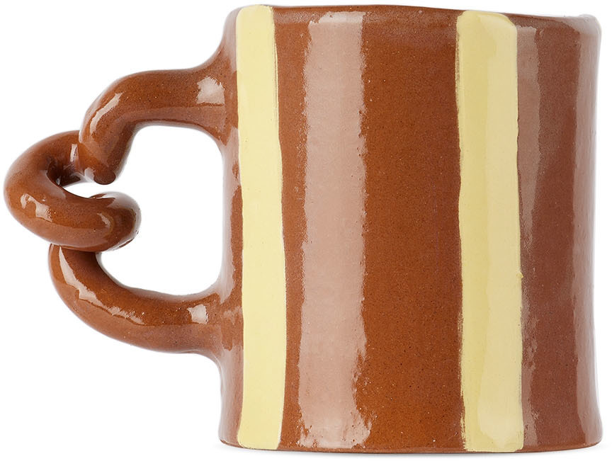 Harlie Brown Studio Brown & Yellow Stripe Delights Mug