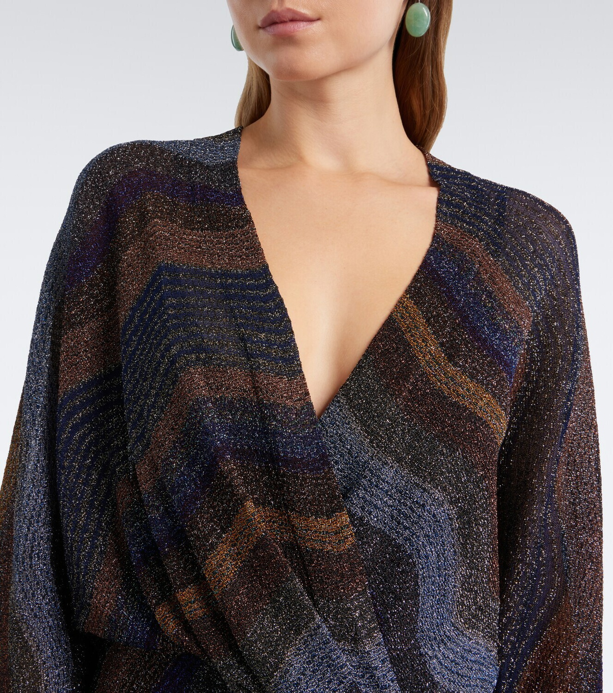 Missoni Draped printed lamé gown