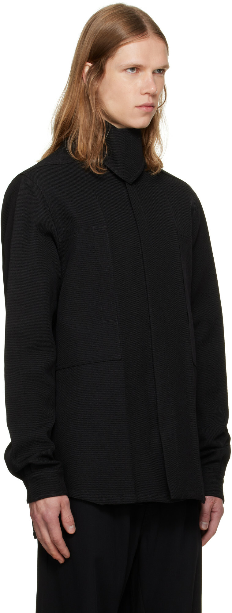 Rick Owens Black Tower Outershirt Jacket