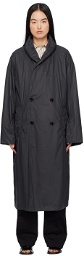 LEMAIRE Navy Hooded Rain Coat