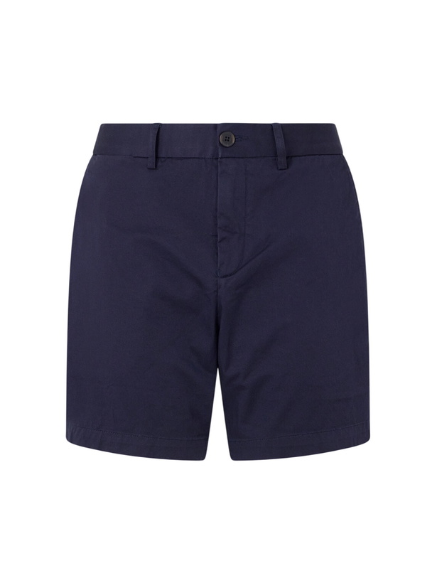 Photo: Onia - Straight-Leg Cotton-Blend Shorts - Blue