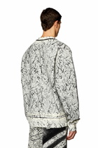 Diesel Sweatshirt with cracked coating - Sweaters Mens in Multicolor