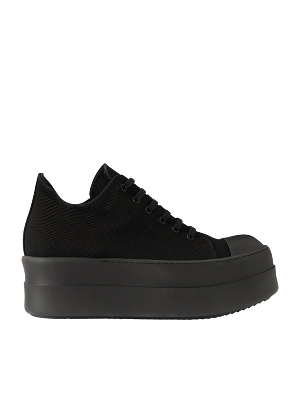 Photo: DRKSHDW by Rick Owens - Mega Bumper Low Rubber-Trimmed Denim Sneakers - Black