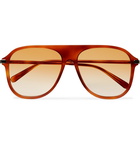 Brioni - Aviator-Style Acetate Sunglasses - Men - Light brown